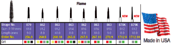 FG Diamond Flame Burs