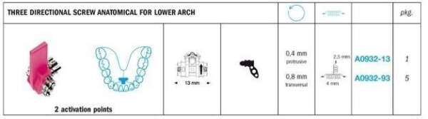 Special Purpose Expansion Three Directional Screw Anatomical For Lower Arch - Leone