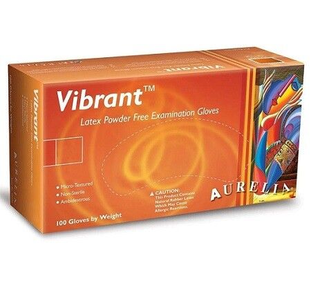Vibrant Latex Exam Gloves Powder Free - Aurelia